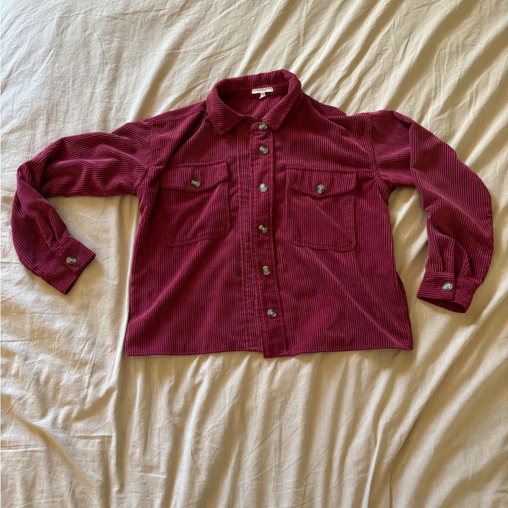 Maroon Corduroy Jacket Shirt
